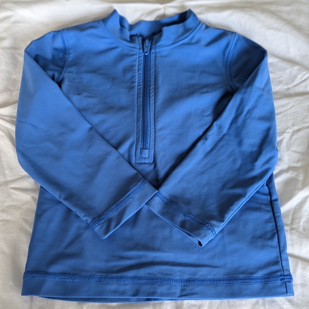 Primary Blue Rashguard Swim Top Long Sleeve 6-12 Months Sun Protection